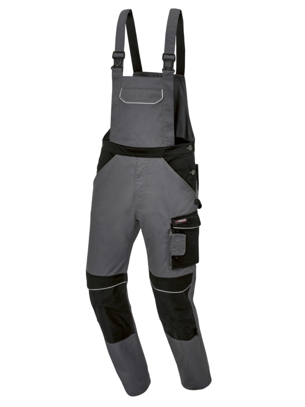 Parkside Men's Gray Black Work Bib Overalls with Black Reinforcements